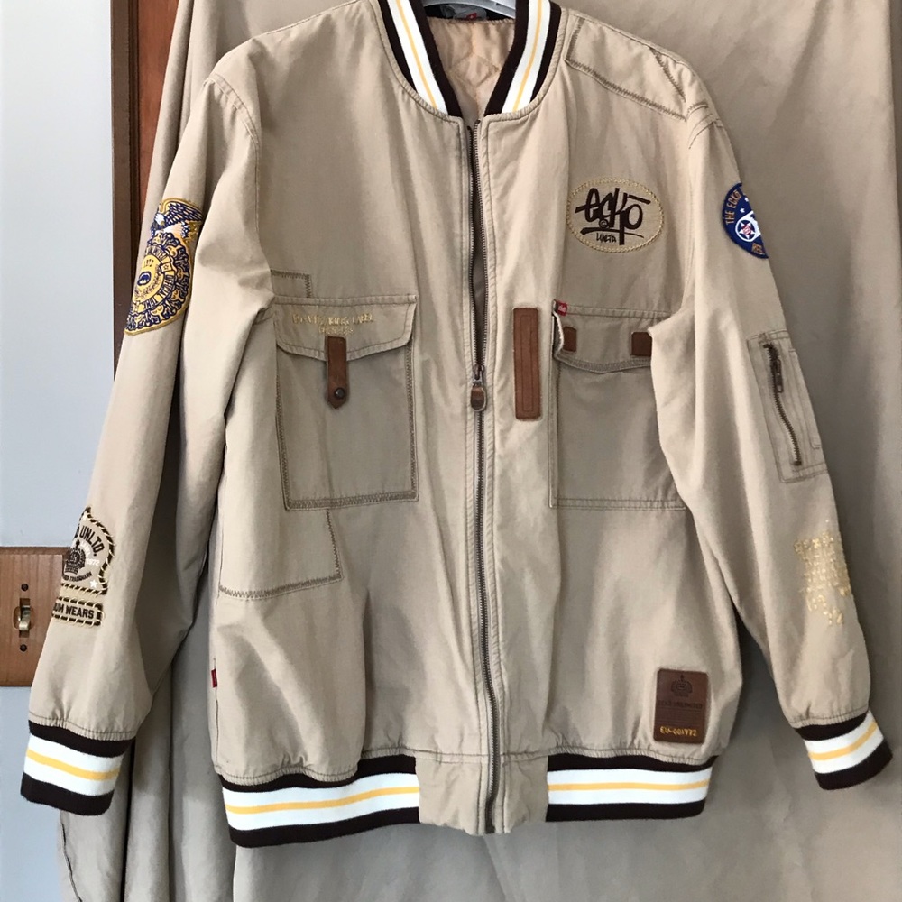 Tan Ecko Unlimited Bomber jacket